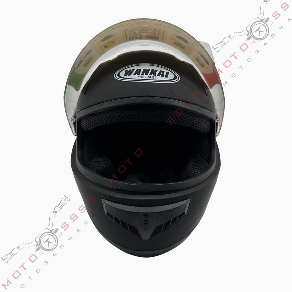 Мотошлем Wankai Helmet (WK-805) черный, матовый (интеграл, с воротником ...