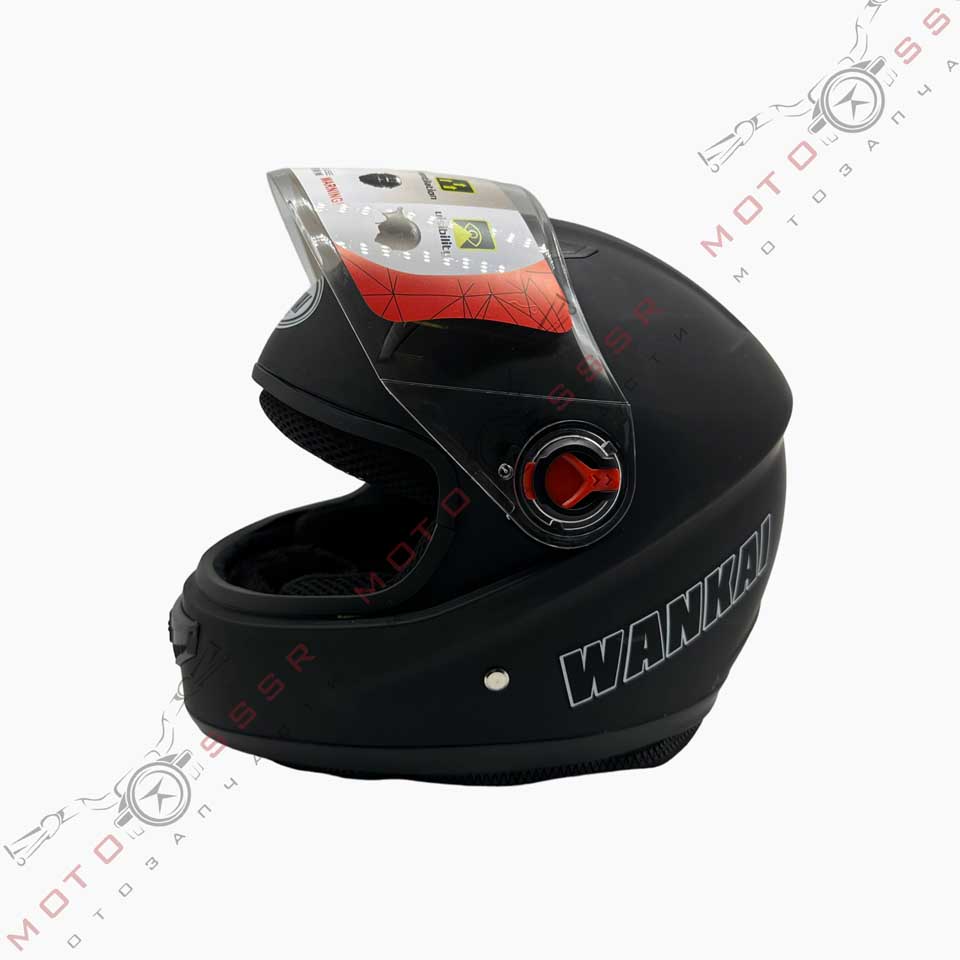 Мотошлем Wankai Helmet (WK-805) черный, матовый (интеграл, с воротником ...