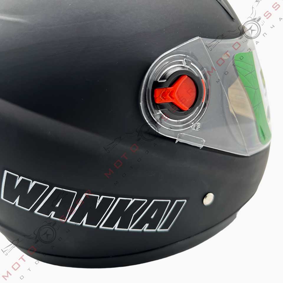 Мотошлем Wankai Helmet (WK-805) черный, матовый (интеграл, с воротником ...
